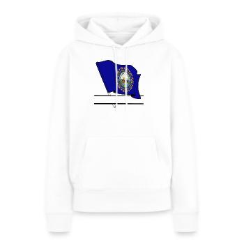 Hinweis New Hampshire Textbanner - Frauen Premium Bio Hoodie - Weiß - Vorne - Julia (174cm)