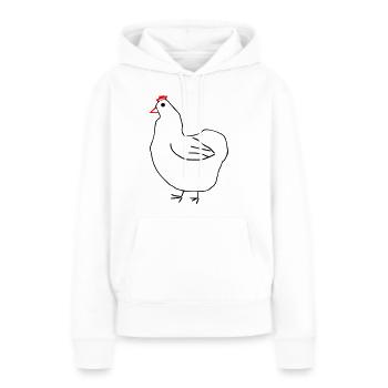 Dickes Huhn - Frauen Premium Bio Hoodie - Weiß - Vorne - Julia (174cm)