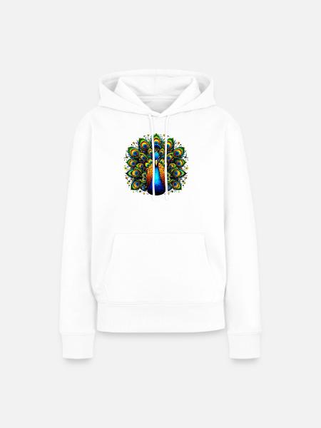Pfau - Frauen Premium Bio Hoodie - Weiß