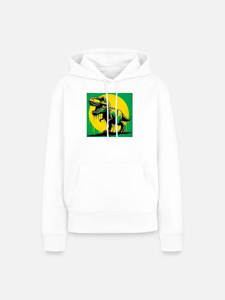 Dinosaurier - Frauen Premium Bio Hoodie - Weiß