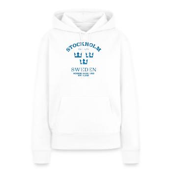 Stockholm, Suède, Suède - Sweat à capuche Premium bio Femme - blanc - Devant - Julia (174cm)