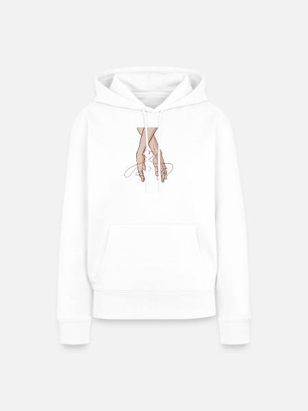 hand_in_hand - Frauen Premium Bio Hoodie - Weiß