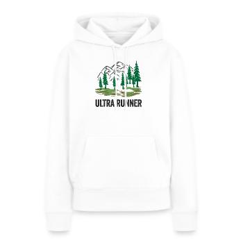 Coureur d’ultra - Sweat à capuche Premium bio Femme - blanc - Devant - Julia (174cm)