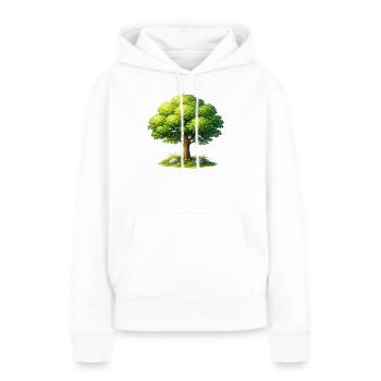 Baum im Sonnenlicht  - Frauen Premium Bio Hoodie - Weiß - Vorne - Julia (174cm)