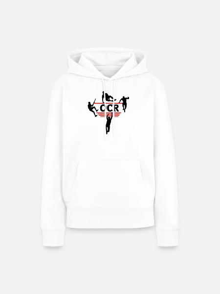 OCR-Stärke – Obstacle Focus Design - Frauen Premium Bio Hoodie - Weiß