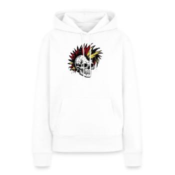 Schädel Punk Deutschland Fan schwarzrotgold - Frauen Premium Bio Hoodie - Weiß - Vorne - Julia (174cm)