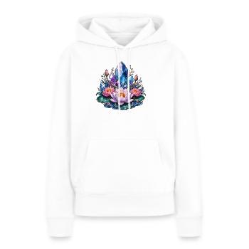 Fantasy du Lotus de Cristal - Sweat à capuche Premium bio Femme - blanc - Devant - Julia (174cm)