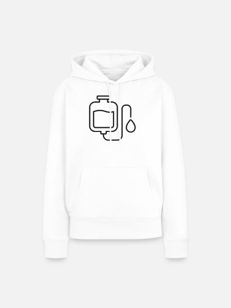 IV-Tropf-Infusionsleitung-Symbol - Frauen Premium Bio Hoodie - Weiß