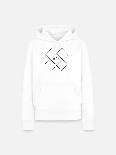 Pflaster_schwarz_1 - Frauen Premium Bio Hoodie - Weiß