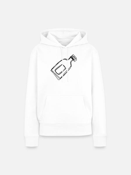 Flaschenpost handgezeichnet - Frauen Premium Bio Hoodie - Weiß