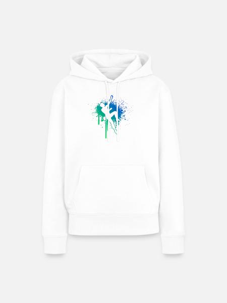 Die Bergsportlerinnen und Climbing passen zusammen - Frauen Premium Bio Hoodie - Weiß