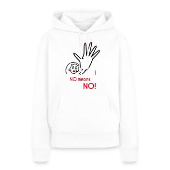 No Means No! (Angry / 2C) - Sweat à capuche Premium bio Femme - blanc - Devant - Julia (174cm)