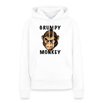 SINGE GRINCHEUX - Sweat à capuche Premium bio Femme - blanc - Devant - Julia (174cm)