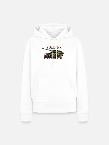Soldat - Frauen Premium Bio Hoodie - Weiß