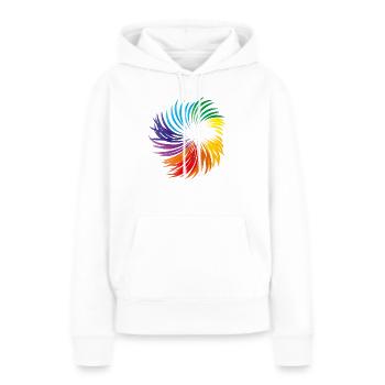 Wirbel Regenbogen - Frauen Premium Bio Hoodie - Weiß - Vorne - Julia (174cm)
