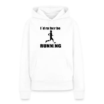 running - Sweat à capuche Premium bio Femme - blanc - Devant - Julia (174cm)