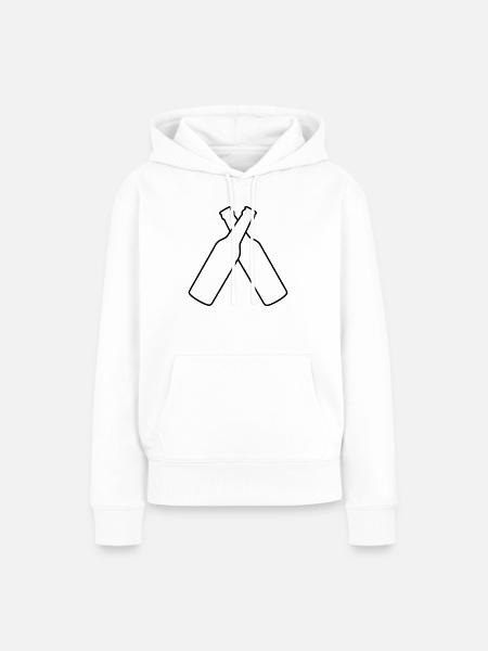 2 Bierflaschen Anstoßen - Frauen Premium Bio Hoodie - Weiß