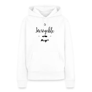 Incroyable papa - Sweat à capuche Premium bio Femme - blanc - Devant - Julia (174cm)
