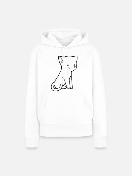 Süßes Katzen Design - Frauen Premium Bio Hoodie - Weiß