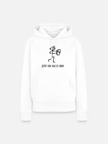Strichmännchen - Kaltes Bier - Frauen Premium Bio Hoodie - Weiß