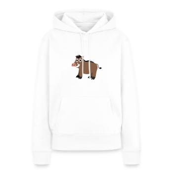 Wildschwein - Frauen Premium Bio Hoodie - Weiß - Vorne - Julia (174cm)