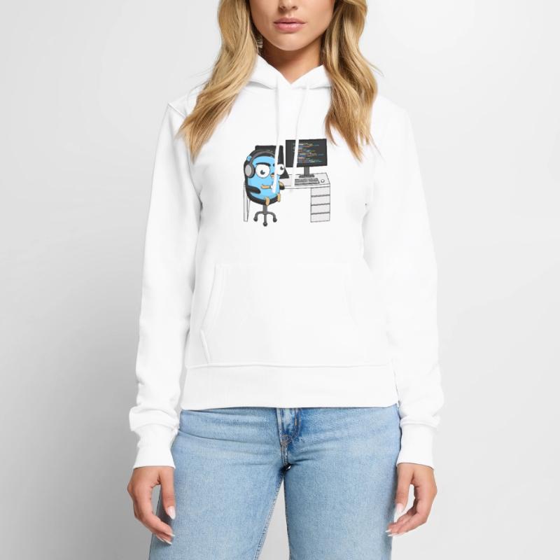 Codage Gopher Sweat à capuche Premium bio Femme