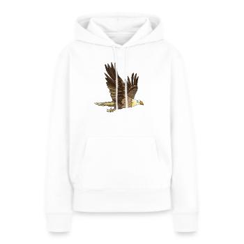 Oiseau - Sweat à capuche Premium bio Femme - blanc - Devant - Julia (174cm)