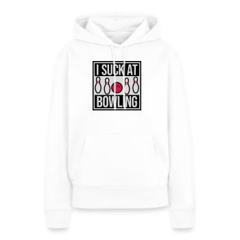 Je suis nul au bowling - Sweat à capuche Premium bio Femme - blanc - Devant - Julia (174cm)