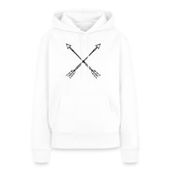 Flèches - Sweat à capuche Premium bio Femme - blanc - Devant - Julia (174cm)