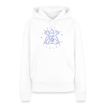 Bedrohung für die Gesellschaft - Frauen Premium Bio Hoodie - Weiß - Vorne - Julia (174cm)