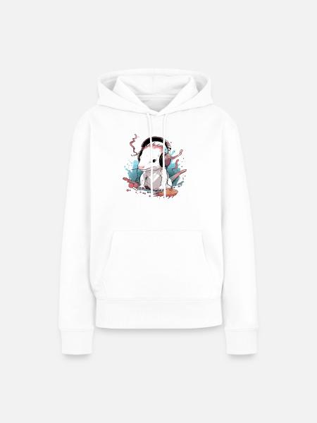 Axo, der audiophile Axolotl - Frauen Premium Bio Hoodie - Weiß
