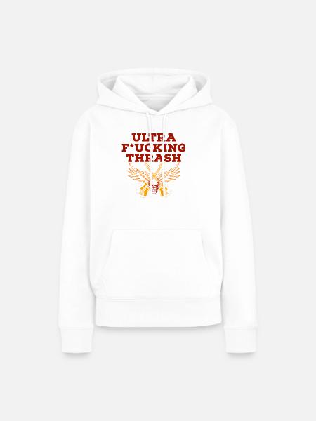 ultra fucking thrash metal - Frauen Premium Bio Hoodie - Weiß