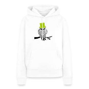 owl sir - Frauen Premium Bio Hoodie - Weiß - Vorne - Julia (174cm)