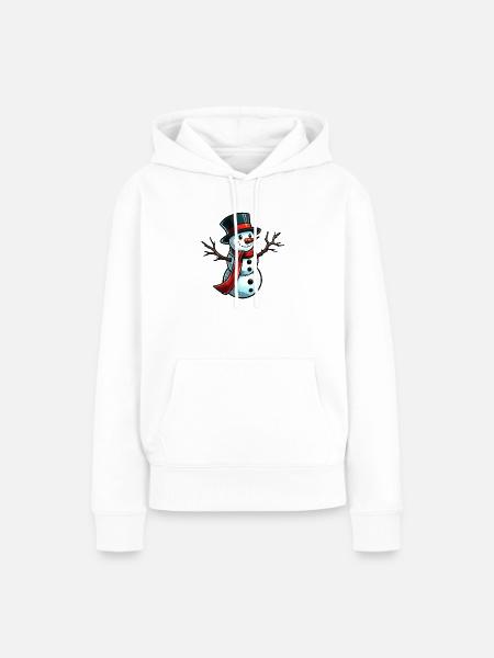 Schneemann - Frauen Premium Bio Hoodie - Weiß