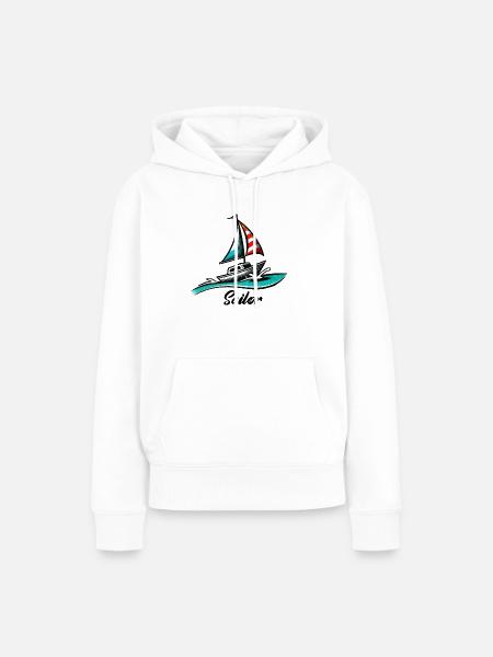 Boot Segeln - Frauen Premium Bio Hoodie - Weiß