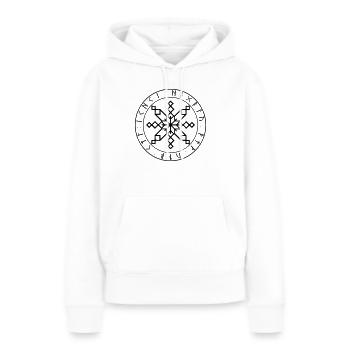 Bindrunes Star Schutz - Frauen Premium Bio Hoodie - Weiß - Vorne - Julia (174cm)