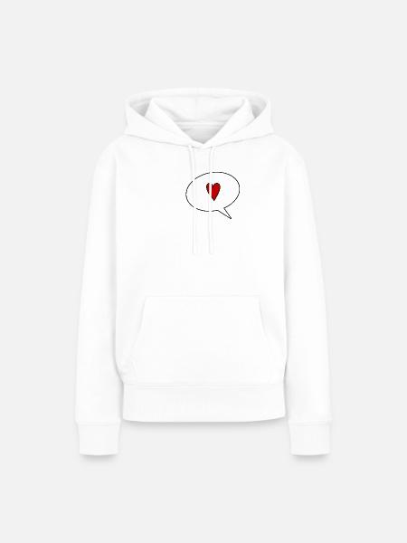 Speechbubble with Heart - Frauen Premium Bio Hoodie - Weiß