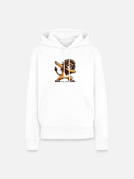 löwe comic dabbing - Frauen Premium Bio Hoodie - Weiß