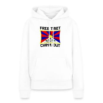 free Tibet - Sweat à capuche Premium bio Femme - blanc - Devant - Julia (174cm)
