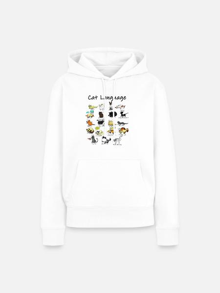Cat Language - Frauen Premium Bio Hoodie - Weiß