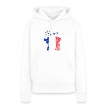 france France - Sweat à capuche Premium bio Femme - blanc - Devant - Julia (174cm)