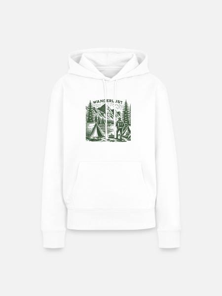 Wanderlust - Frauen Premium Bio Hoodie - Weiß