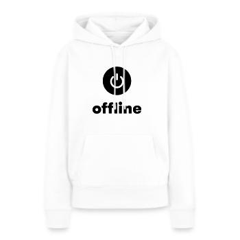 Offline Button - Women’s Premium Organic Hoodie - white - Front - Julia (174cm)