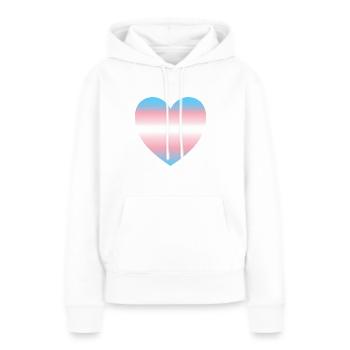 Cœur subtil de la fierté transgenre - Sweat à capuche Premium bio Femme - blanc - Devant - Julia (174cm)