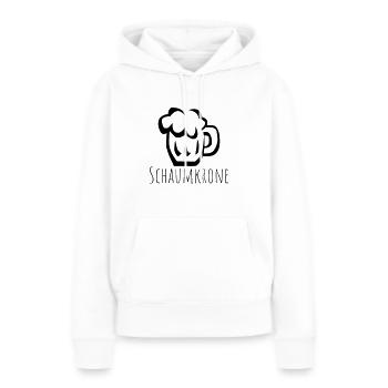 Schaumkrone - Bierkrug - Frauen Premium Bio Hoodie - Weiß - Vorne - Julia (174cm)