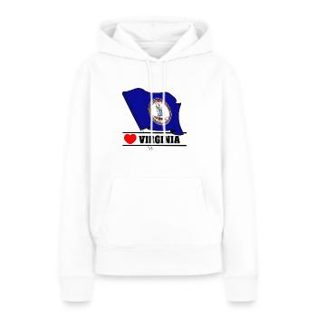 Flagge Virginia Herz VIRGINIA - Frauen Premium Bio Hoodie - Weiß - Vorne - Julia (174cm)