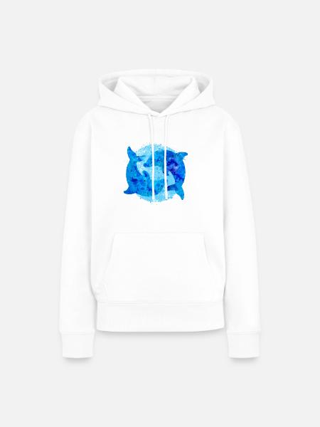 Delfine (Wasserfarben) - Frauen Premium Bio Hoodie - Weiß