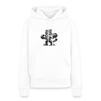 Tigre Bodybuilder - Sweat à capuche Premium bio Femme - blanc - Devant - Julia (174cm)