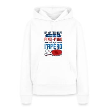 Joueurs de ping-pong - Sweat à capuche Premium bio Femme - blanc - Devant - Julia (174cm)