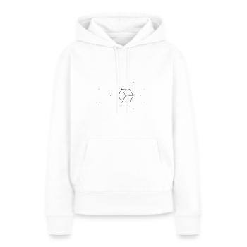 Cubes triangulaires - Sweat à capuche Premium bio Femme - blanc - Devant - Julia (174cm)